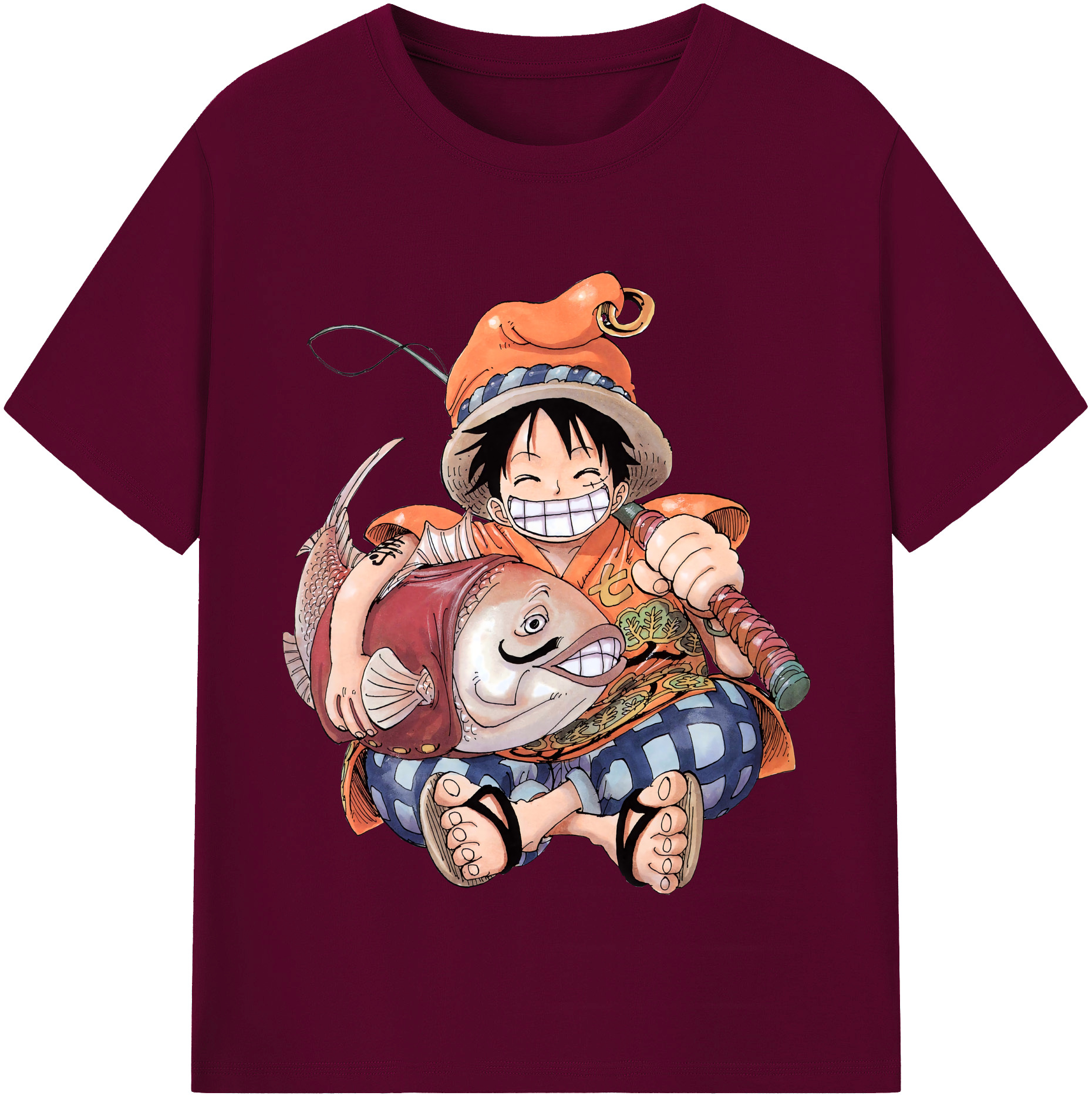 ワンピース モンキー・D・ルフィ ONE PIECE Monkey D. Luffy レディースカジュアルプリントTシャツ（綿100％）